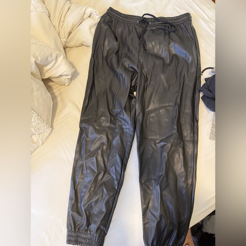 Zara Black Leather women’s joggers